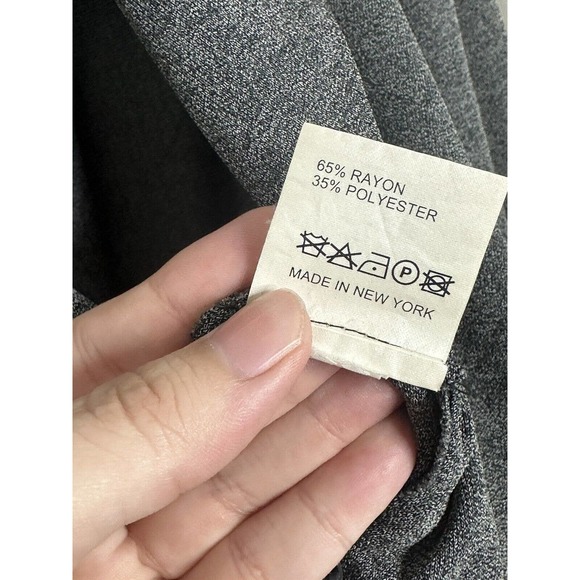 Ling-Shan Li Made In New York Gray Zip Front Long Sleeve Maxi Dress Size Large - Picture 6 of 7